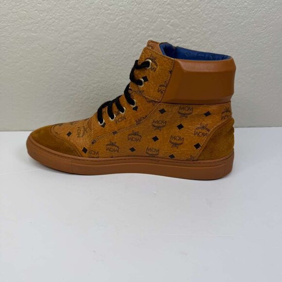 Mens MCM High-Top Visetos Cognac E.U. Size 43 U.S. Size 10.5 main image 10